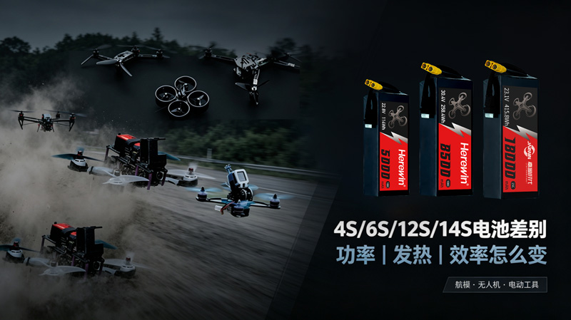 4S/6S/12S/14S电池差别是什么：功率、发热、效率怎么变
